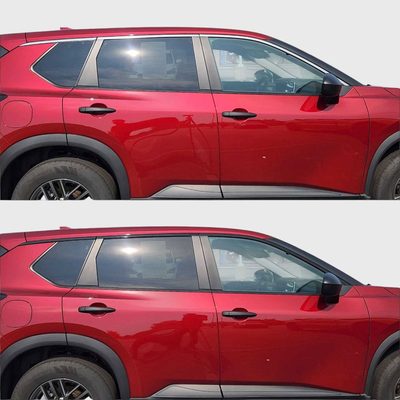 2021-2025 Nissan Rogue Window Trim Set Gloss Black 6Pcs ABS Plastic