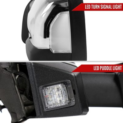 2016-2022 Nissan Titan BSM & Manually Extendable Chrome Towing Mirrors Clear