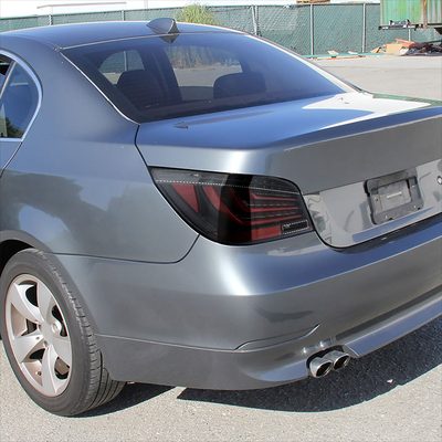 2004-2007 BMW E60 5 Series Sedan LED Tail Lights Black Housing/Clear Lens