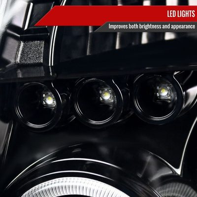 2005-2007 Nissan Pathfinder/ 05-2008 Frontier Dual Halo Headlights Jet Black