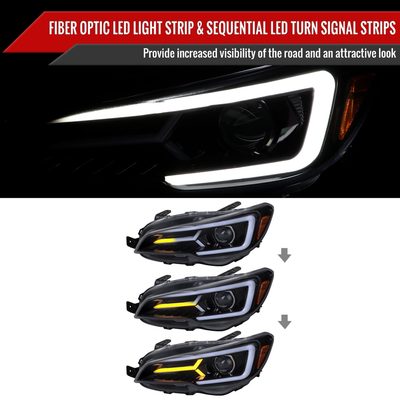 2015-2021 Subaru Impreza WRX/STI LED Bar Sequential Turn Signal Black/Smoke