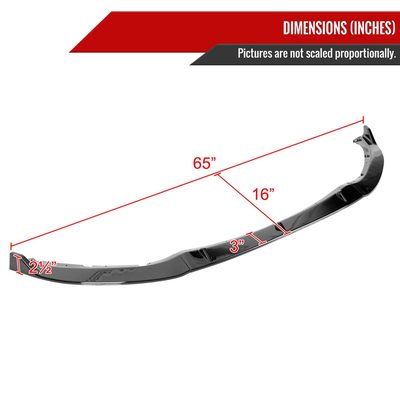 2016-2021 Mazda Miata MX-5 Glossy Black 3PC Front Bumper Lip Splitter Kit