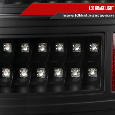 2005-2007 Chrysler 300C V2 LED Tail Lights Matte Black Housing/Clear Lens