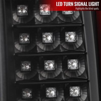 2014-2018 GMC Sierra 1500/2500HD/3500HD Red Bar LED Tail Lights Black/Clear