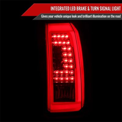 2015-2020 Chevy Tahoe/Suburban LS LT LTZ LED Tail Lights Chrome/Red Smoke