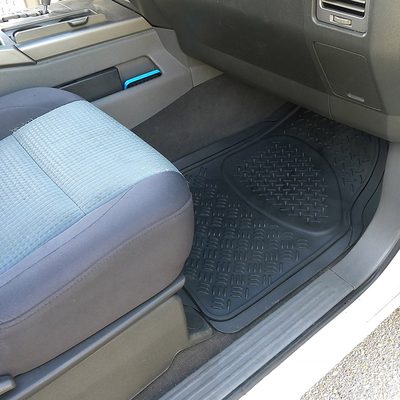 Universal fit Rubber Car Floor Mats Liner All Weather 3Pcs Black