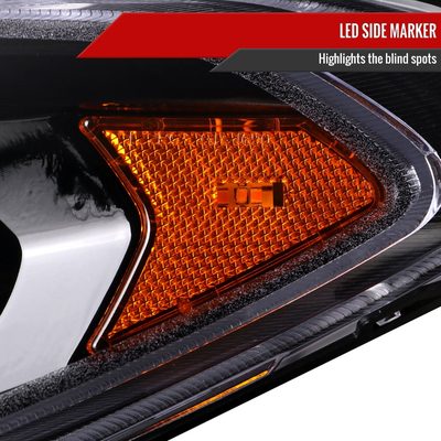 2013-2016 Ford Fusion Sequential Turn Signal Projector Headlights Black