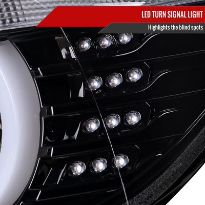 2012-2015 BMW F30 3 Series Sedan Dual U-Bar Headlights LED Signal Lights Jet Black