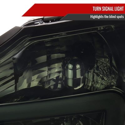 2004-2015 Nissan Titan / 04-2007 Armada LED Bar Factory Headlights Chrome/Smoke
