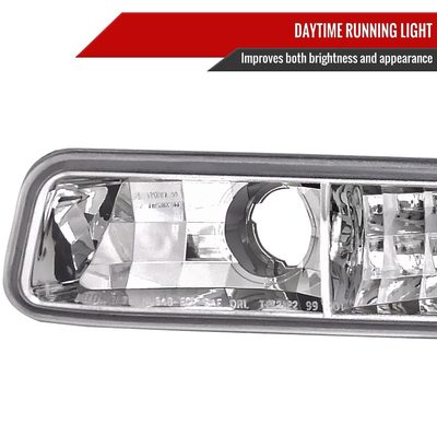 1999-2006 GMC Sierra/Yukon XL/SLT Dual Halo Headlights&Bumper Lights Chrome