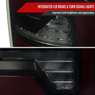 2007-2009 Dodge RAM 1500/2500/3500 Red LED Bar Tail Lights Matte Black/Smoke