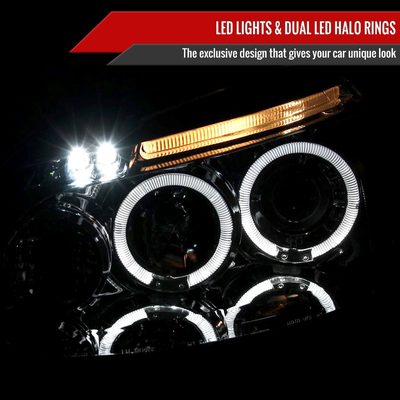 2006-2008 VW Golf Rabbit/ 2006-2010 Jetta Dual Halo Projector Headlights Chrome