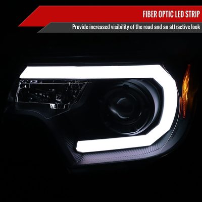 2012-2015 Toyota Tacoma LED C-Bar Projector Headlights Matte Black/Clear Lens