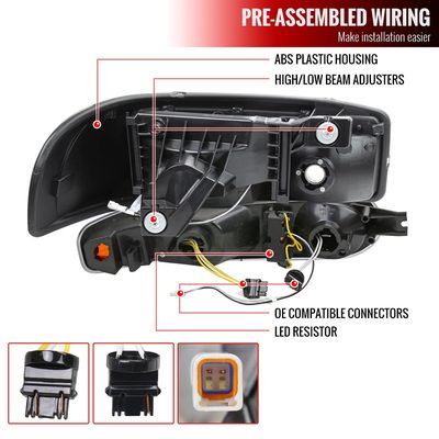 1999-2006 GMC Sierra Sierra Yukon/XL Headlights LED Signal Bumper Lights Smoke