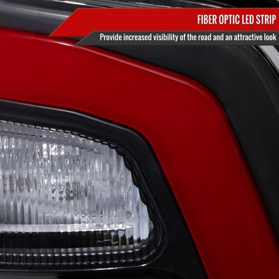 2009-2018 Dodge RAM 1500 2500 3500 Red LED Bar Tail Lights Matt Black