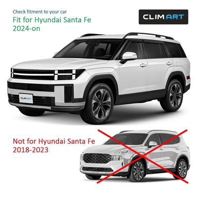 Clim Art Wind Deflectors for Hyundai Santa Fe 2024-2026 Tape-On Dark Smoke 4Pcs
