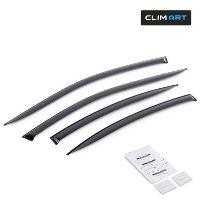 Clim Art Wind Deflectors for Toyota Camry 2025-2026 Sedan Tape-On Dark Smoke 4x