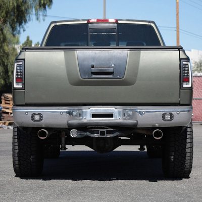 2004-2015 Nissan Titan LED Tail Lights with White LED Tube Matte Black/Clear