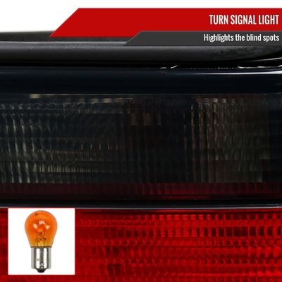 1992-1998 BMW E36 3 Series Coupe/Convertible Tail Lights Chrome/Red Smoke Lens