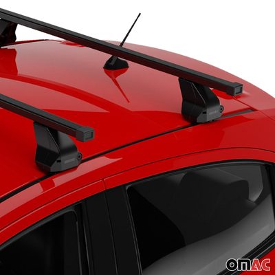 Top Roof Racks Cross Bars fits BMW 2 Series Gran Coupé 2019-2024 Black Steel 2x