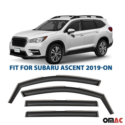 Clim Art Wind Deflectors for Subaru Ascent 2019-2025 Shatterproof Dark Smoke 4x