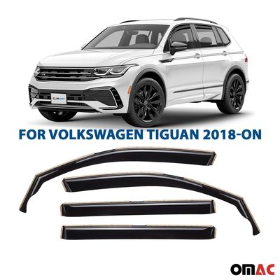 Clim Art Wind Deflectors for VW Tiguan 2018-2025 Shatterproof Dark Smoke 4 Pcs
