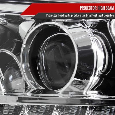 2011-2013 Toyota Highlander Projector Headlights SMD LED Light Strip Chrome