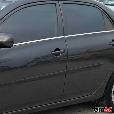 2009-2013 Toyota Corolla Window Molding Trim Streamer Stainless Steel Silver 4 Pcs