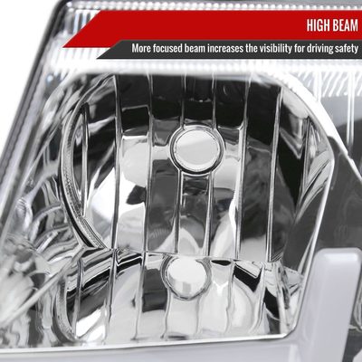 1999-2004 Jeep Grand Cherokee Factory Dual LED Bar Headlights Chrome/Clear