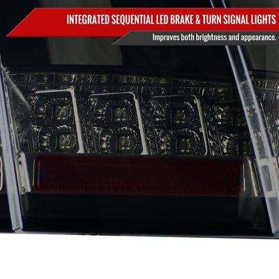 1999-2004 Ford Mustang Sequential LED Tail Lights Glossy Black/Smoke Lens