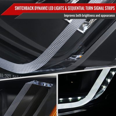 2019-2024 Chevy Malibu Full LED Projector Headlights Turn Signal Black