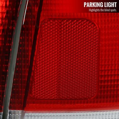 1996-1998 Honda Civic Sedan Tail Lights w/ Bulbs Chrome/Red Clear Lens