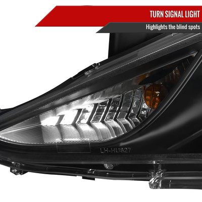 2011-2014 Hyundai Sonata Projector Headlights SMD LED Light Strip Matt Black