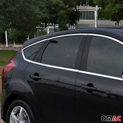 2012-2018 Ford Focus Hatchback Window Molding Trim Streamer Stainless Steel Silver 12x