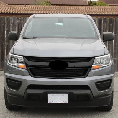 2015-2020 Chevrolet Colorado Grille Overlay Gloss Black 1Pcs ABS Plastic