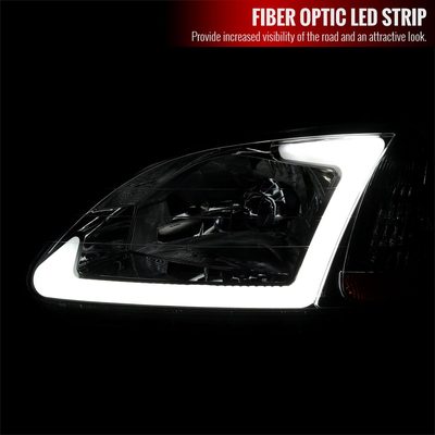 1996-1998 Honda Civic Coupe/Sedan LED Bar Factory Headlights Chrome/Clear