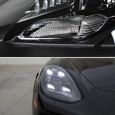 For Porsche Panamera 2017-2022 Matrix LED Projector Headlights DRL Matte Black Clear Lens Glossy Trim