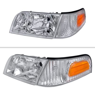 1998-2011 Ford Crown Victoria Factory Headlights Corner Signal Lights Chrome