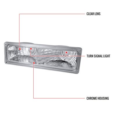 1994-1999 GMC C/K C10 Sierra Dual Halo Headlights Bumper&Corner Signal