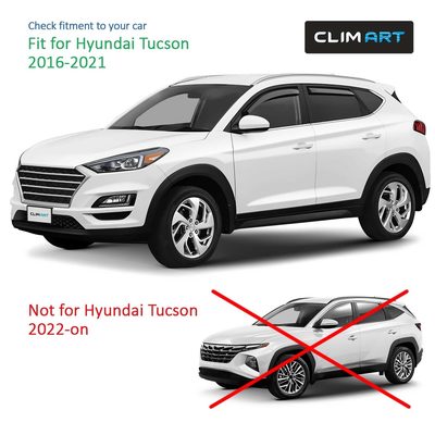 Clim Art Wind Deflectors for Hyundai Tucson 2016-2021 In-channel Dark Smoke 4Pcs