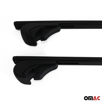 Roof Rack Raised Rail Cross Bars Carrier Lockable 59" 2 Pcs Steel Black