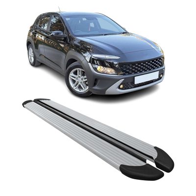 2018-2023 Hyundai Kona Running Boards Side Steps Silver