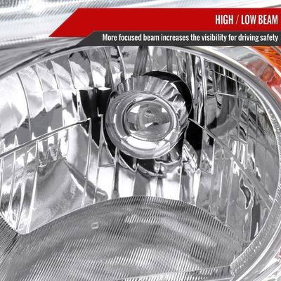 2003-2008 Honda Element Factory Style Headlights Chrome Housing/Clear Lens