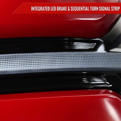 For Subaru WRX STi 015-2021 LED Tail Light Sequential Glossy Black Clear Brake Reverse Marker Strip