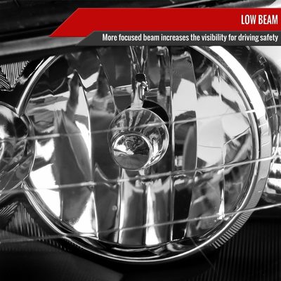 2005-2011 Lincoln Town Car Factory Style Headlights Matte Black/Clear Lens