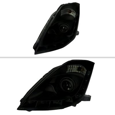 2006-2009 Nissan 350Z SMD LED Light Strip Projector Headlights Black/Smoke
