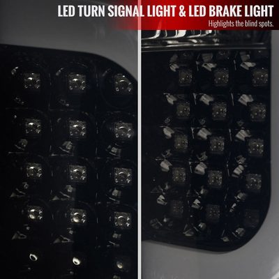 2014-2021 Toyota Tundra White Bar LED Tail Lights Glossy Black/Smoke