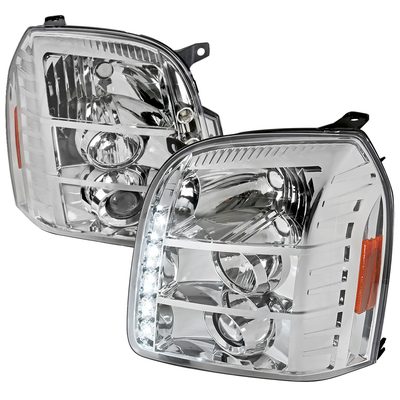 2007-2014 GMC Yukon/Yukon XL 1500/2500 Projector Headlights Chrome/Clear Lens
