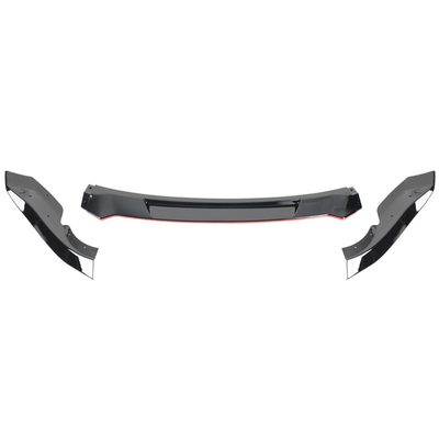2009-2012 Nissan 370Z Glossy Black/Red Trim 3PC Front Bumper Lip Splitter Kit