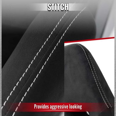Universal Racing Seat Black Suede With Double Silver Stitch